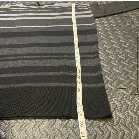 Eileen Fisher Sweater Wool Blend Top Stripe Black Grey Size Medium - Picture 6 of 9